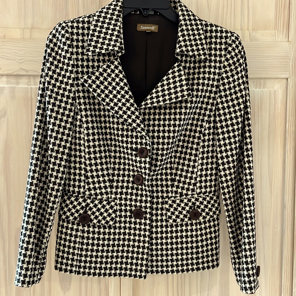 Santorelli check jacket. Size 4